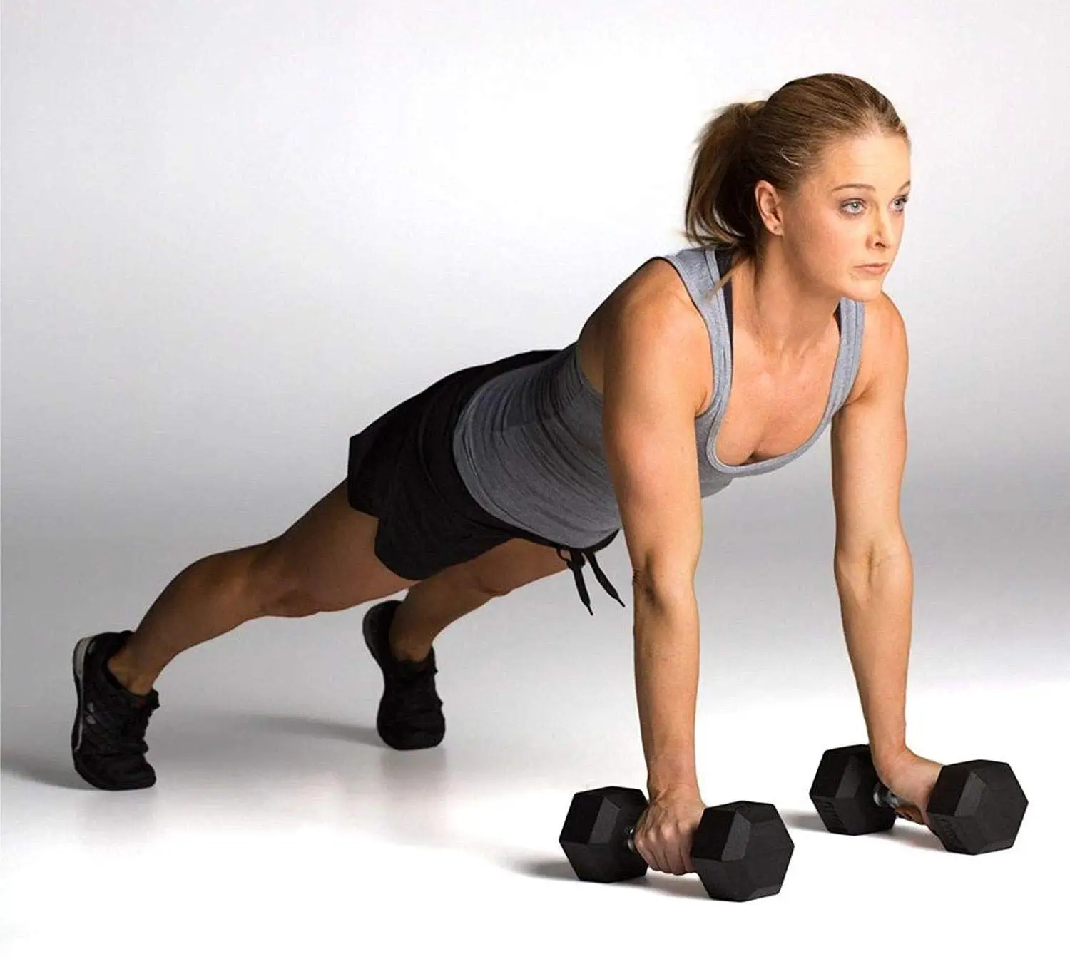 Second image of Hex Shape Black Dumbbells Per KG